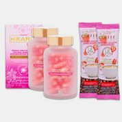 2 Bottles Beauty&U Hikari Premium Japan Glutathione + 2 Sachets Hikari Strawberry Coffee