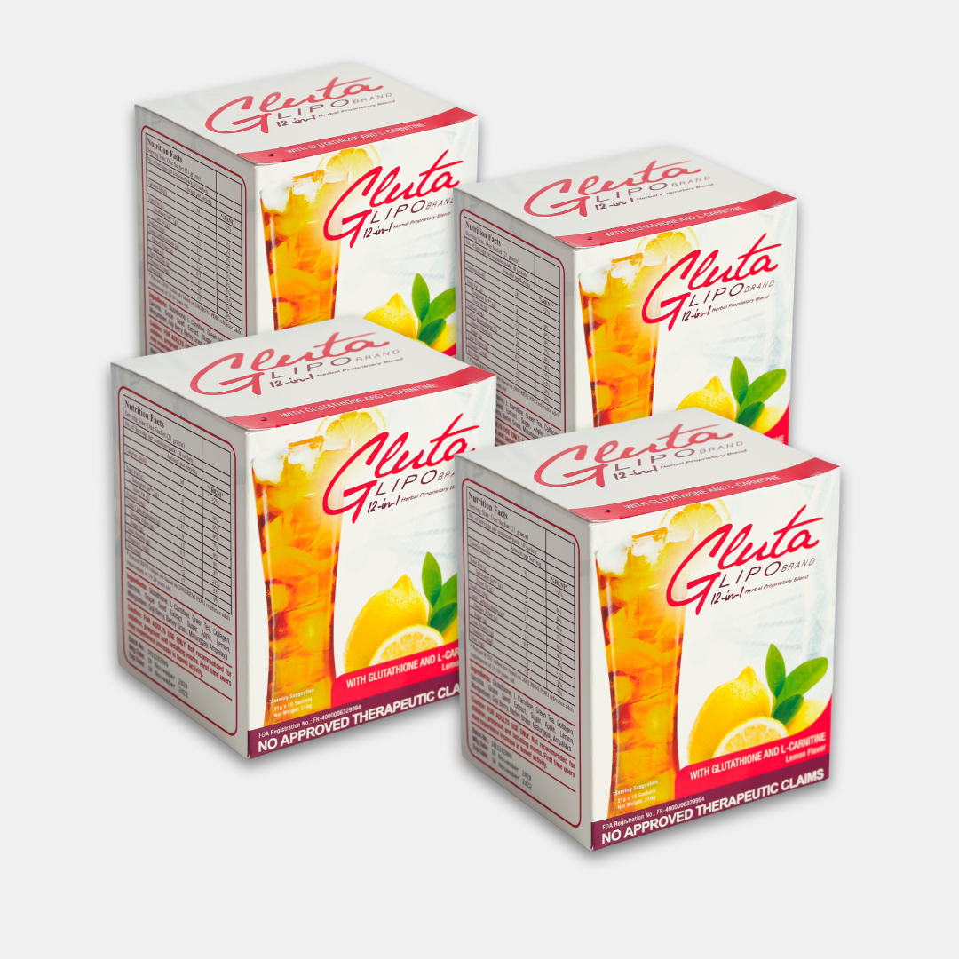 4 Boxes GlutaLipo Gluta Lipo Juice 12-in-1- 40 Sachets