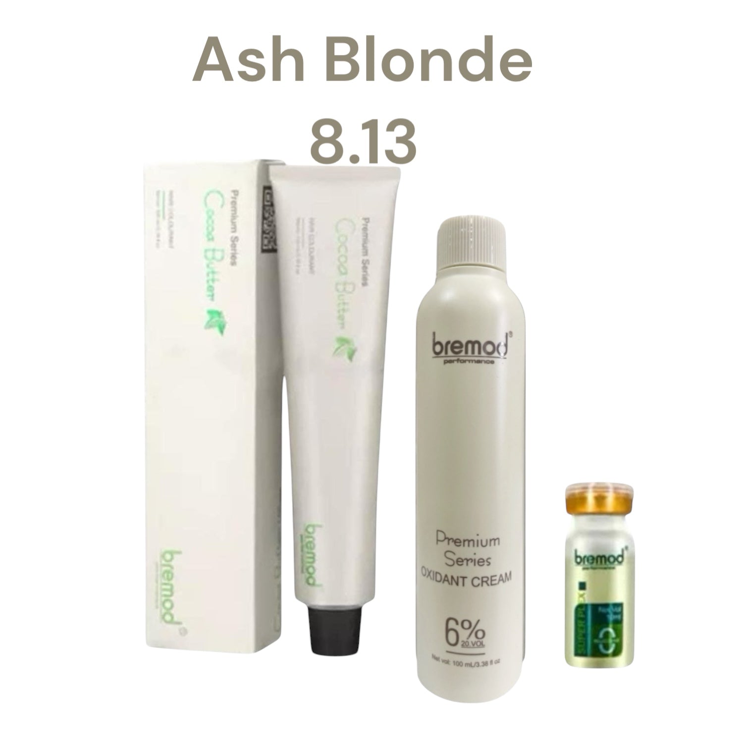 Bremod Premium Series Ash Blonde Hair Color Set 6% Oxidant