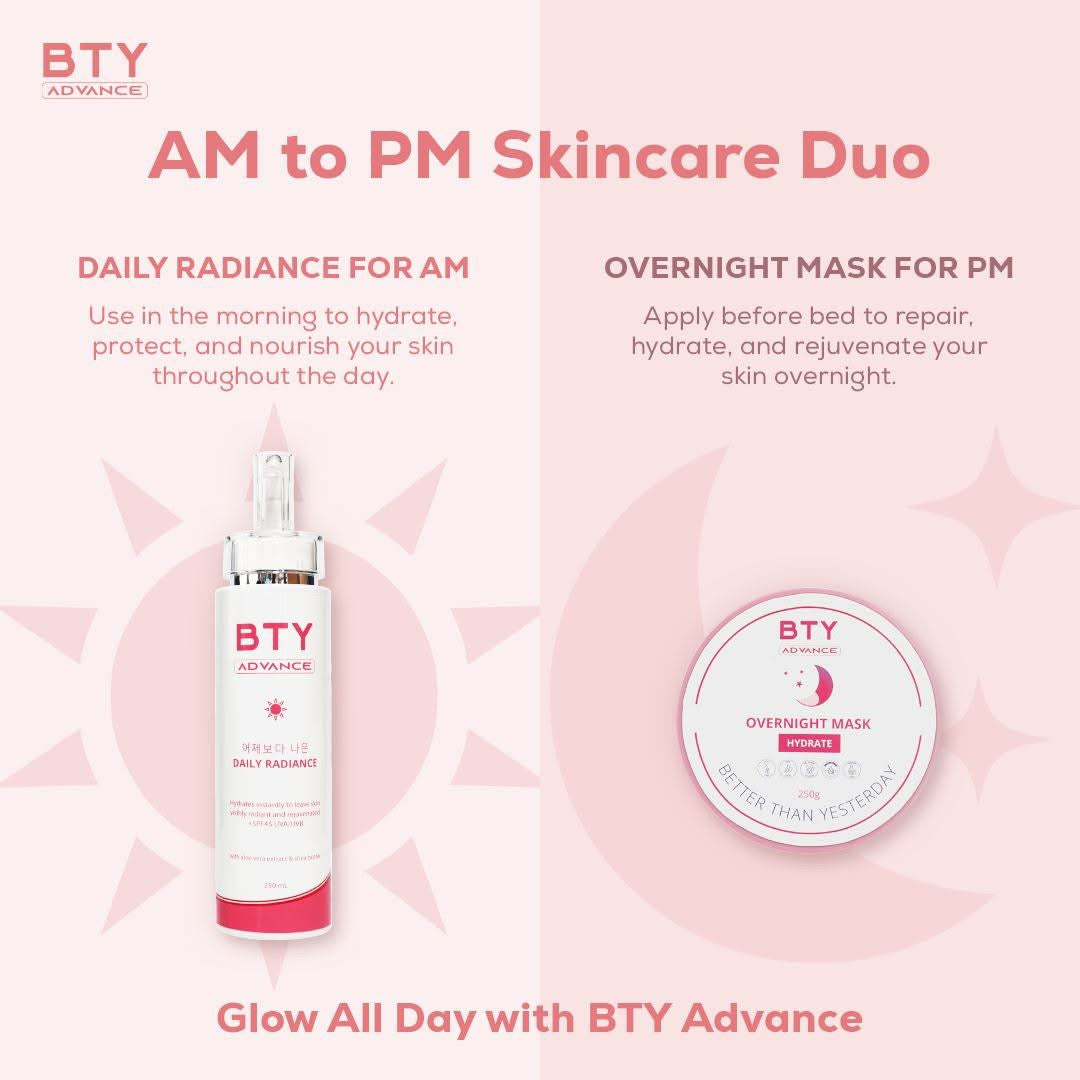 BTY ADVANCE DAILY RADIANCE Body Lotion with SPF 45 - Hydrating & Nourishing Lotion with Aloe Vera Extract & Shea Butter - 250 mL