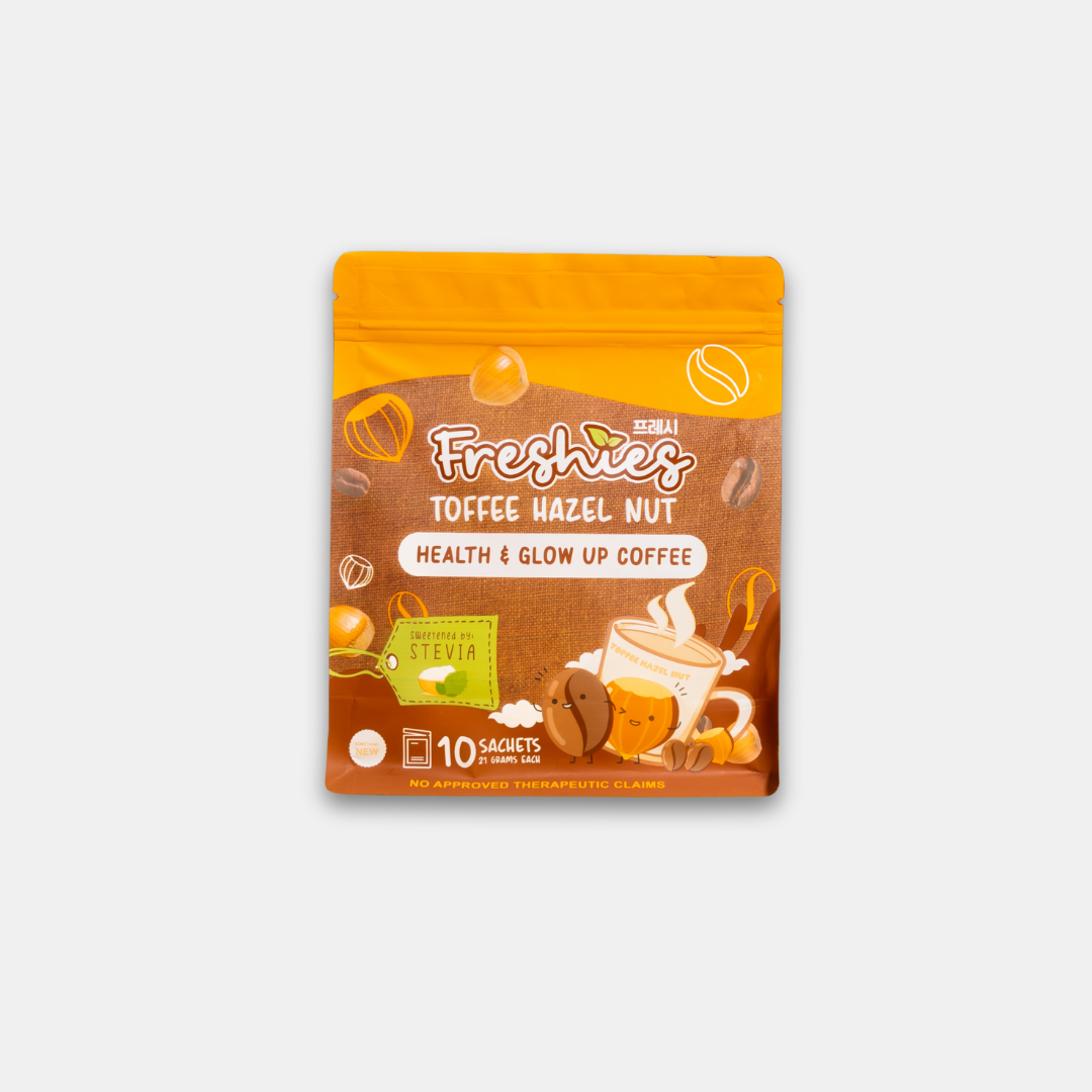 Freshies Toffee Hazel Nut Health & Glow Up Coffee, 10 Sachets