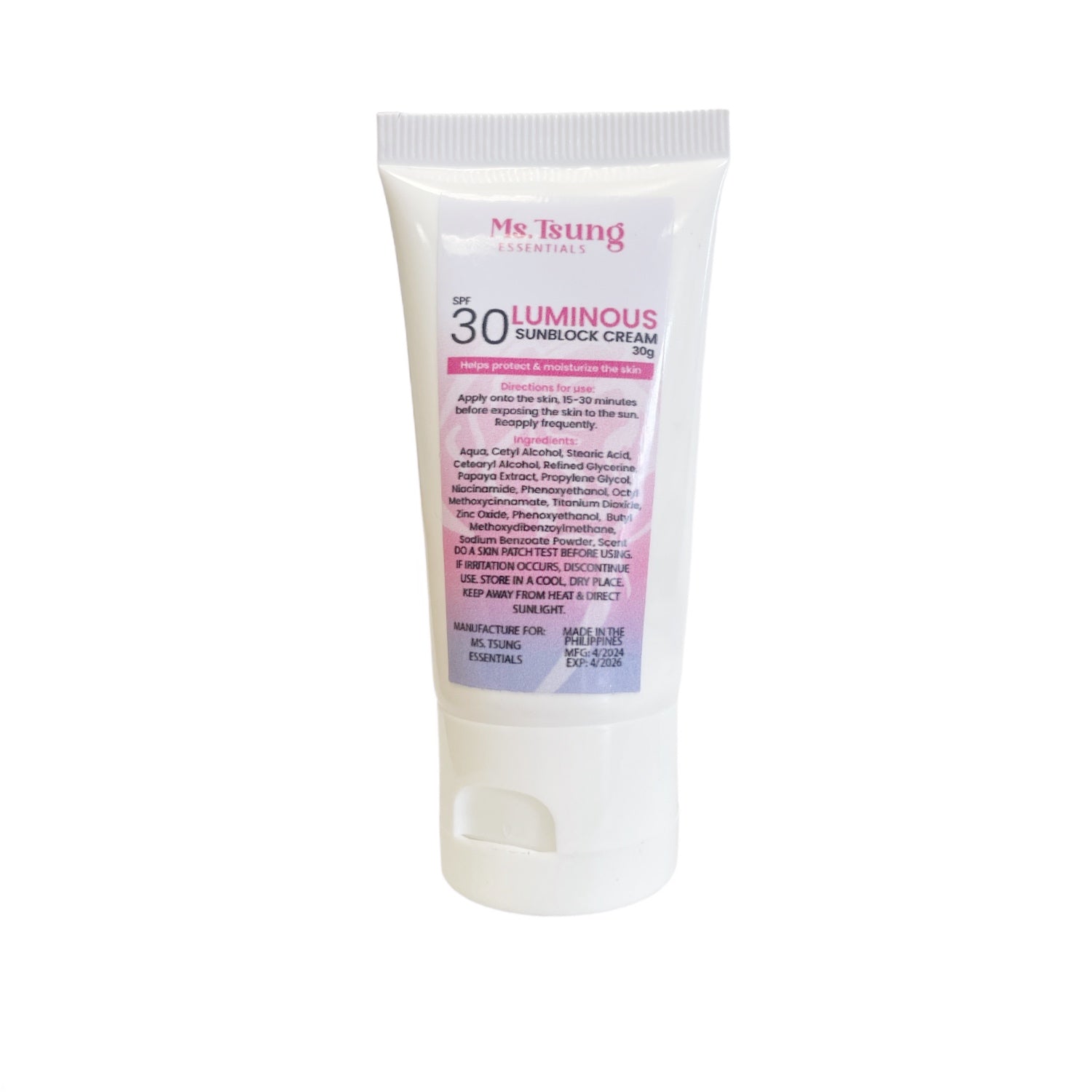 Ms. Tsung Essentials SPF 30 Sunblock Cream, 30g Each