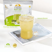 LUXE Slim Cucumber & Dalandan Beauty Juice - Herbal Drink Mix with Hydrolyzed Marine Collagen, Reduced L-Glutathione and Vitamin C - 8 Sachets (168g)