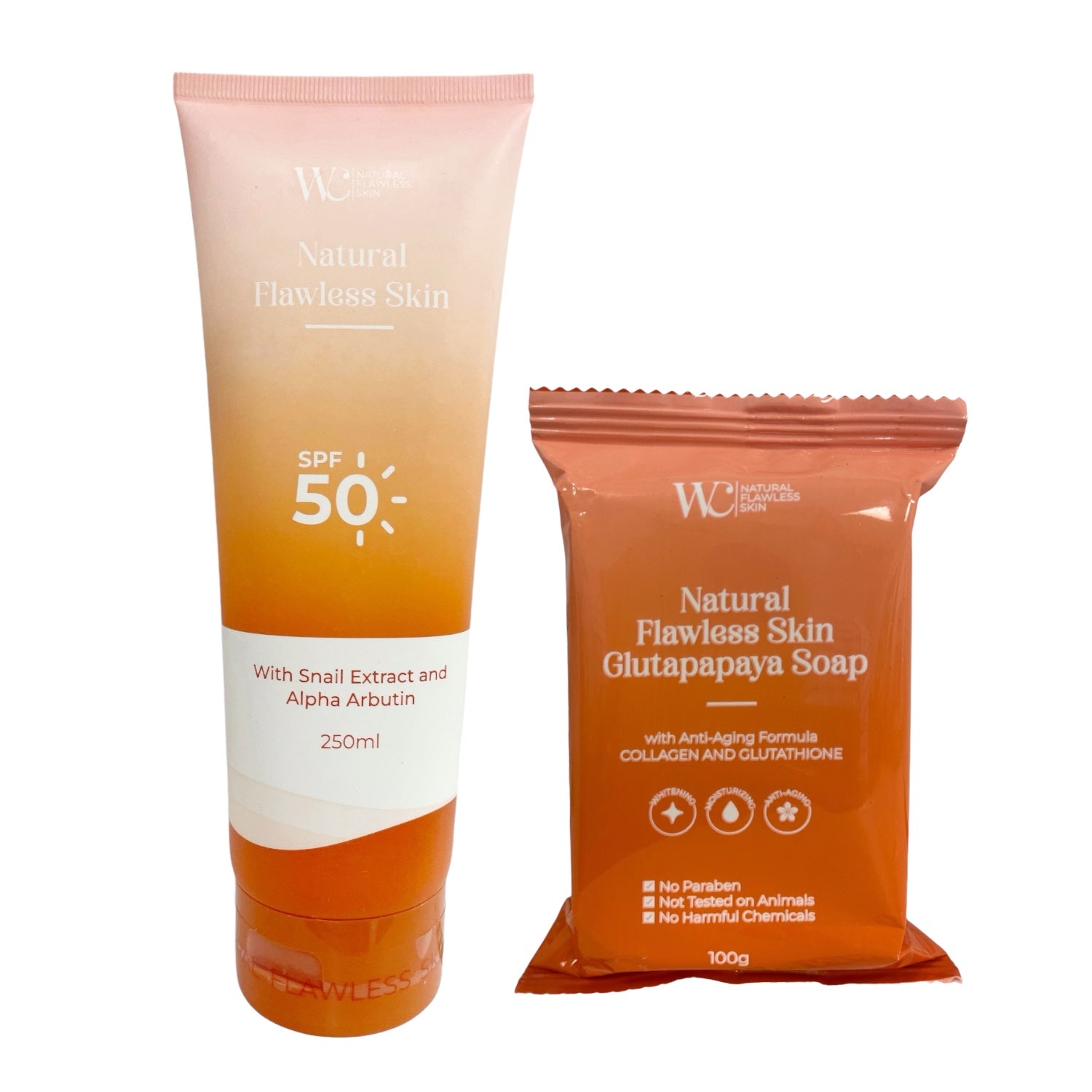 glutathione soap and lotion WC Natural Flawless Skin Body Lotion & Glutapapaya Soap