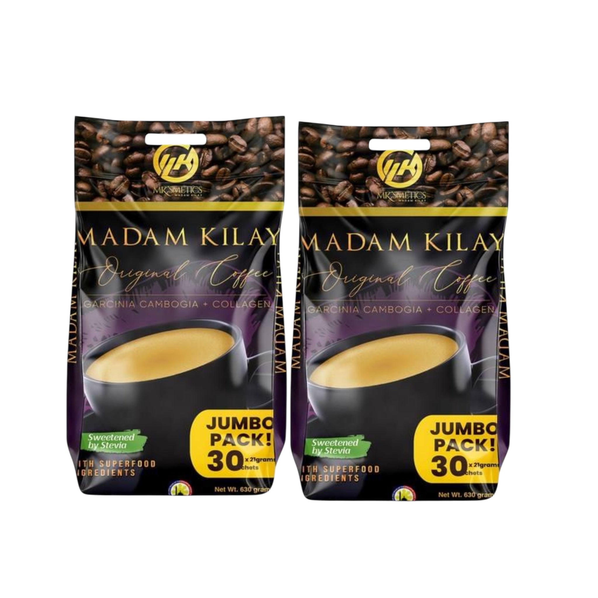 2 Bags Jumbo Pack Coffee + Collagen by Madam Kilay 60 Sachets – D