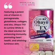 Ohayo TYO EX Lumine White Glutathione 700mg, 60 Capsules