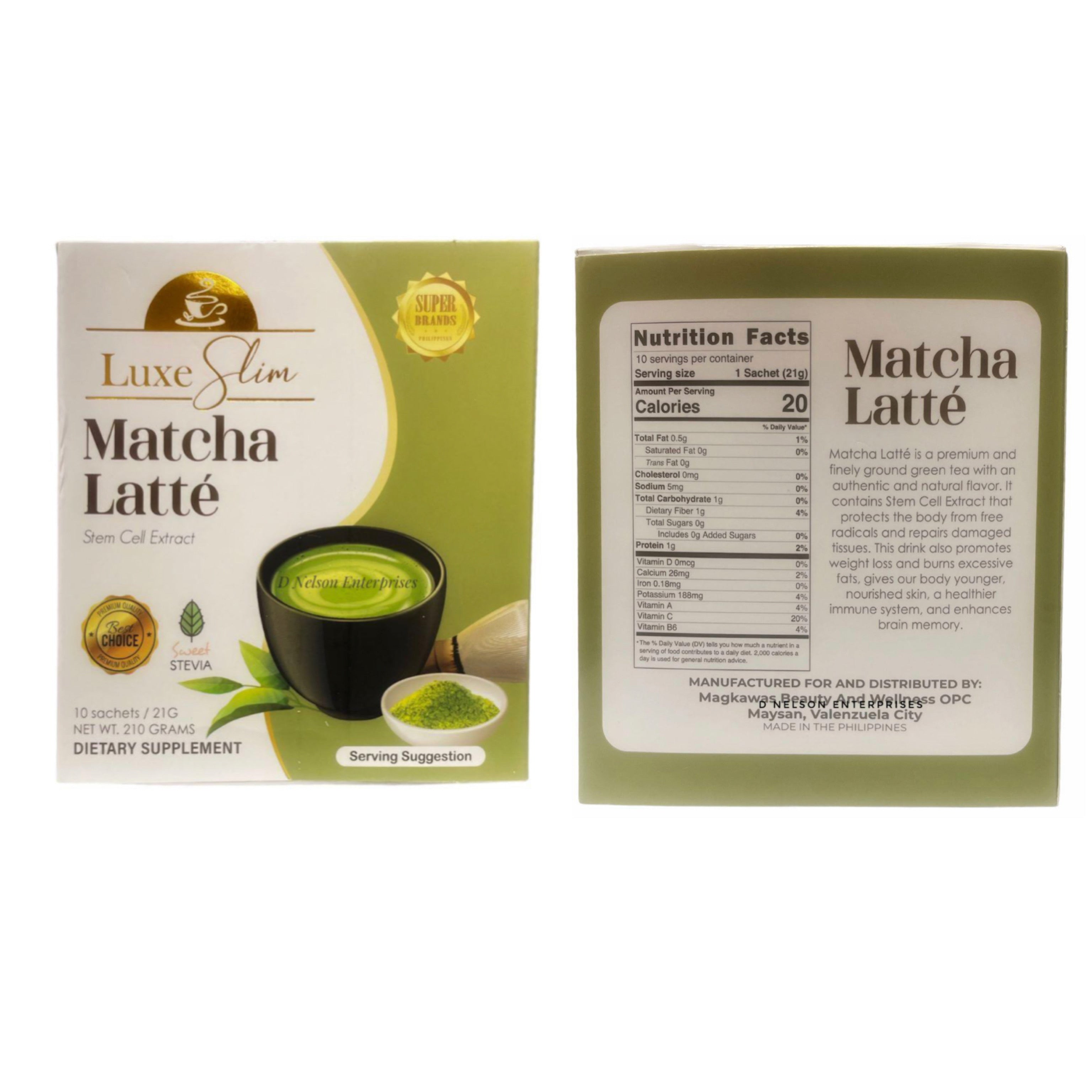 Luxe Slim MATCHA LATTE 10 Sachets- EXPIRES NOV 2025