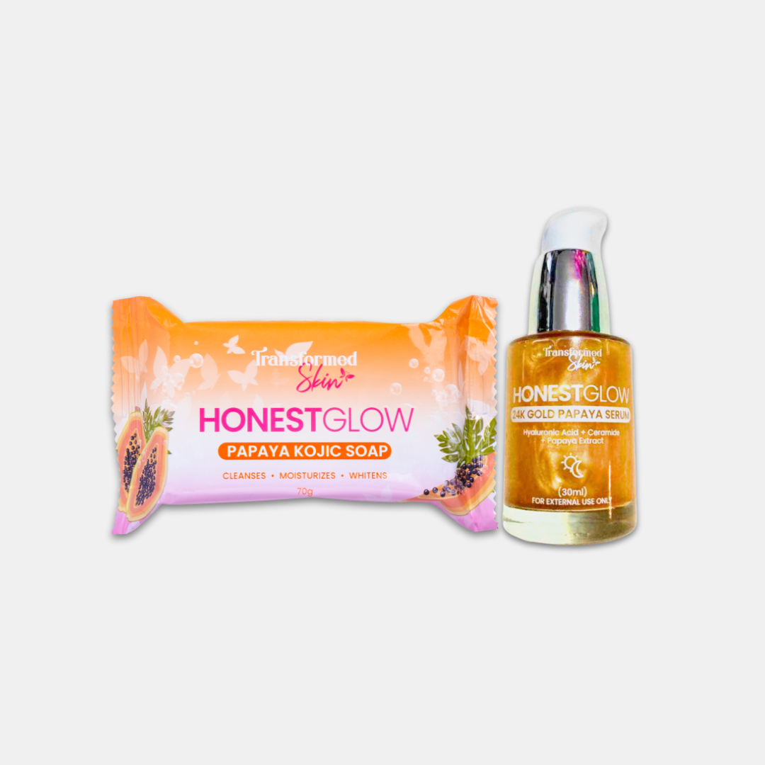 Transformed Skin Honest Glow Papaya Kojic Soap and 24K Gold Papaya Serum