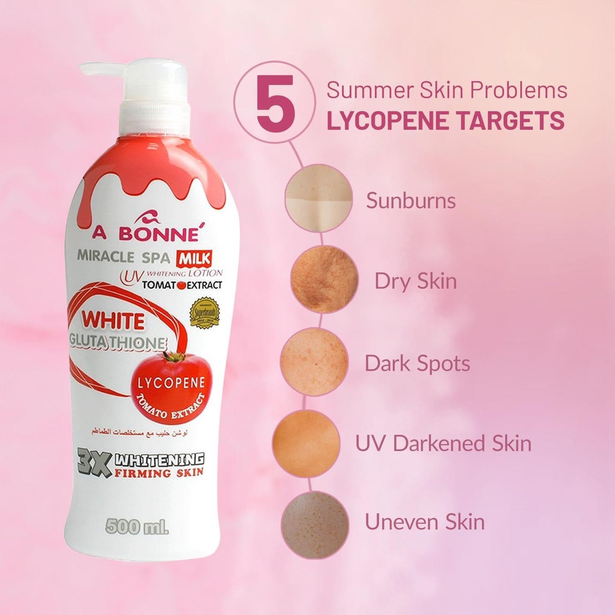 A Bonne MIRACLE Spa Lycopene Tomato Extract Lotion, 500ml