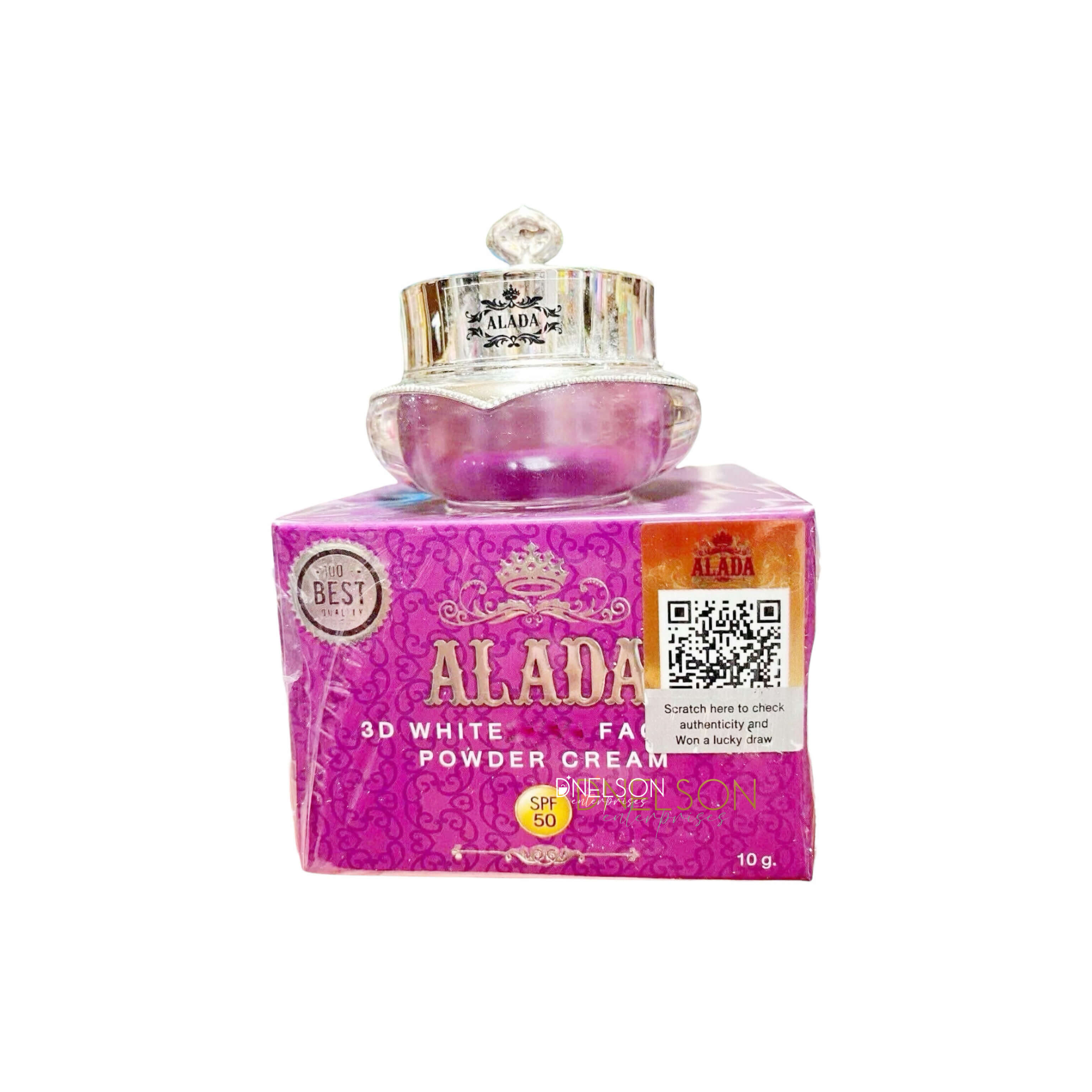 glutathione face powder ALADA 3D Facial Powder Cream SPF 50 – Lightweight Makeup Base & Concealer  Hybrid with L-Glutathione, Milk Protein, Aloe Vera & Collagen – (10g)
