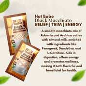 Hot Babe instant coffee black macchiato, convenient pack of 10