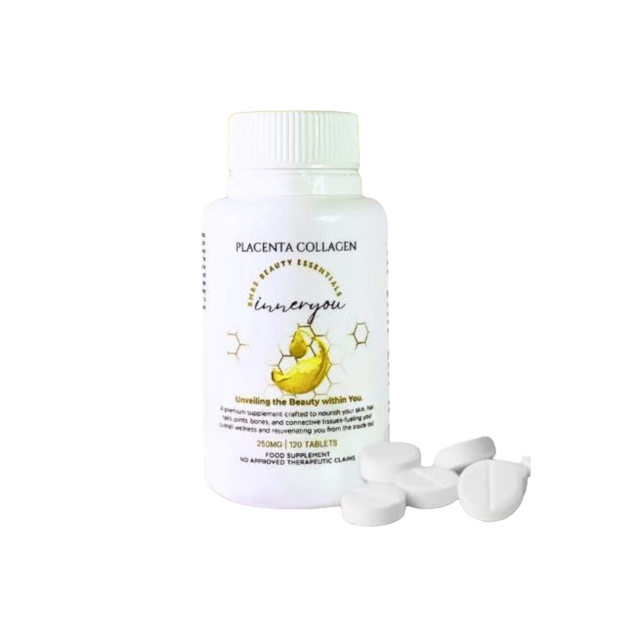 BMRS Beauty Essentials Inner You Placenta Collagen Food Supplement 250mg 120 Tablets for collagen support