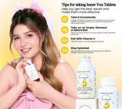 BMRS Beauty Essentials Inner You Placenta Collagen Food Supplement 250mg 120 Tablets as daily supplement