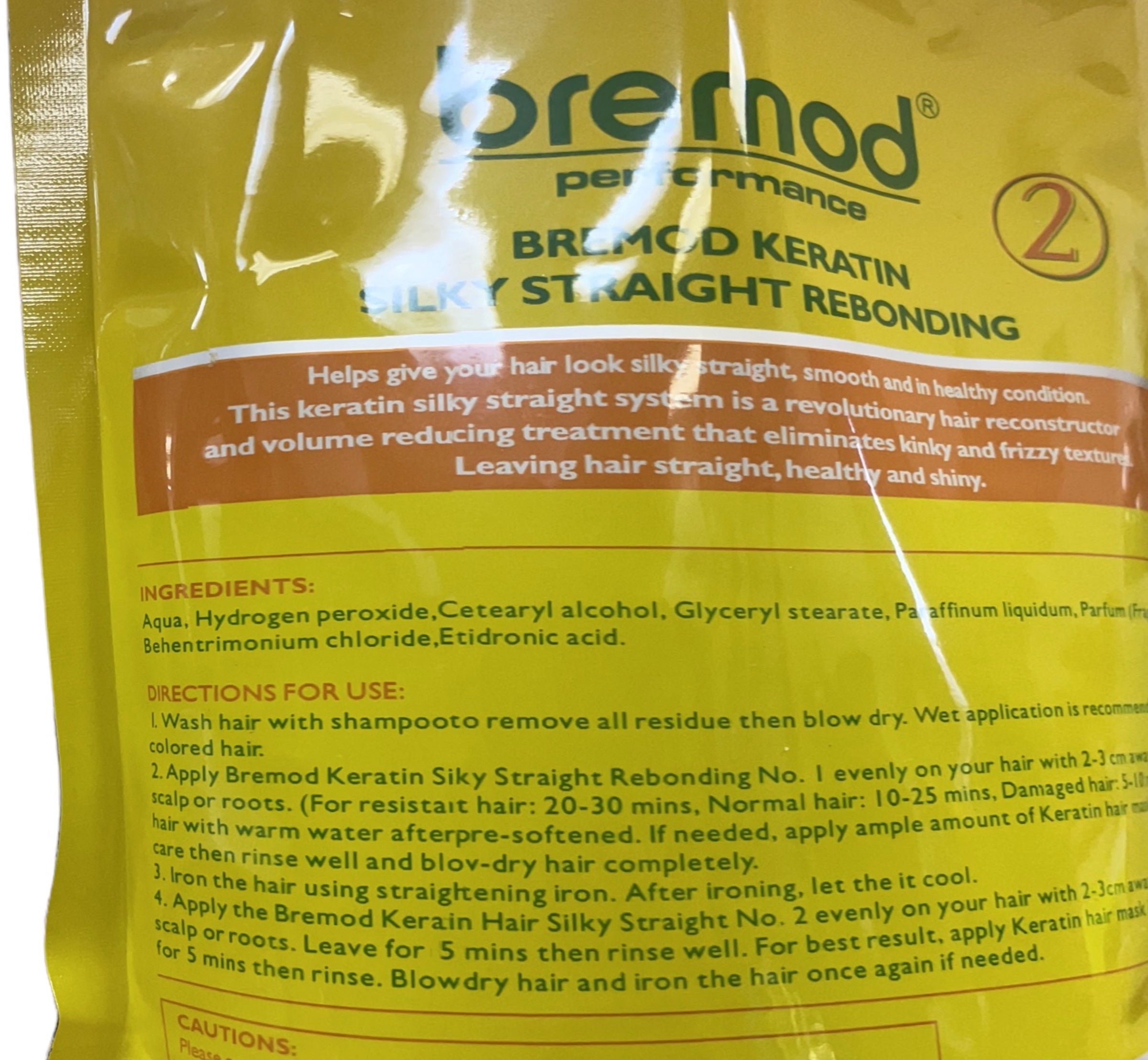 BREMOD Keratin Silky Straight Rebonding Set Ingredients