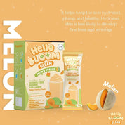 BLOOM GLEAM collagen drink with melon flavor for daily wellness