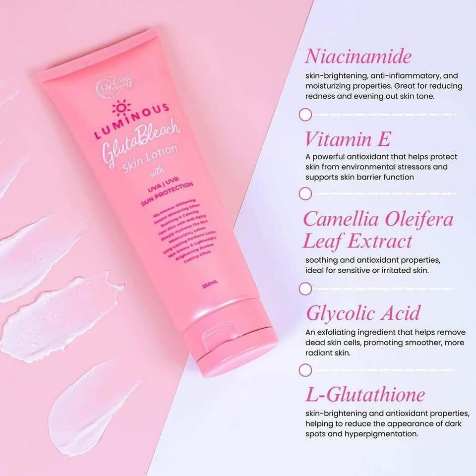 CC Glam by Cris Cosmetics GlutaBleach Lotion - Lightweight, Non-Greasy Hydration for All Skin Types