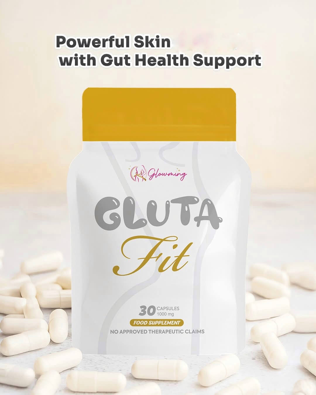 Cris Cosmetics Glowming GLUTA Fit 1000 mg Collagen Supplement for improved skin vitality and glow