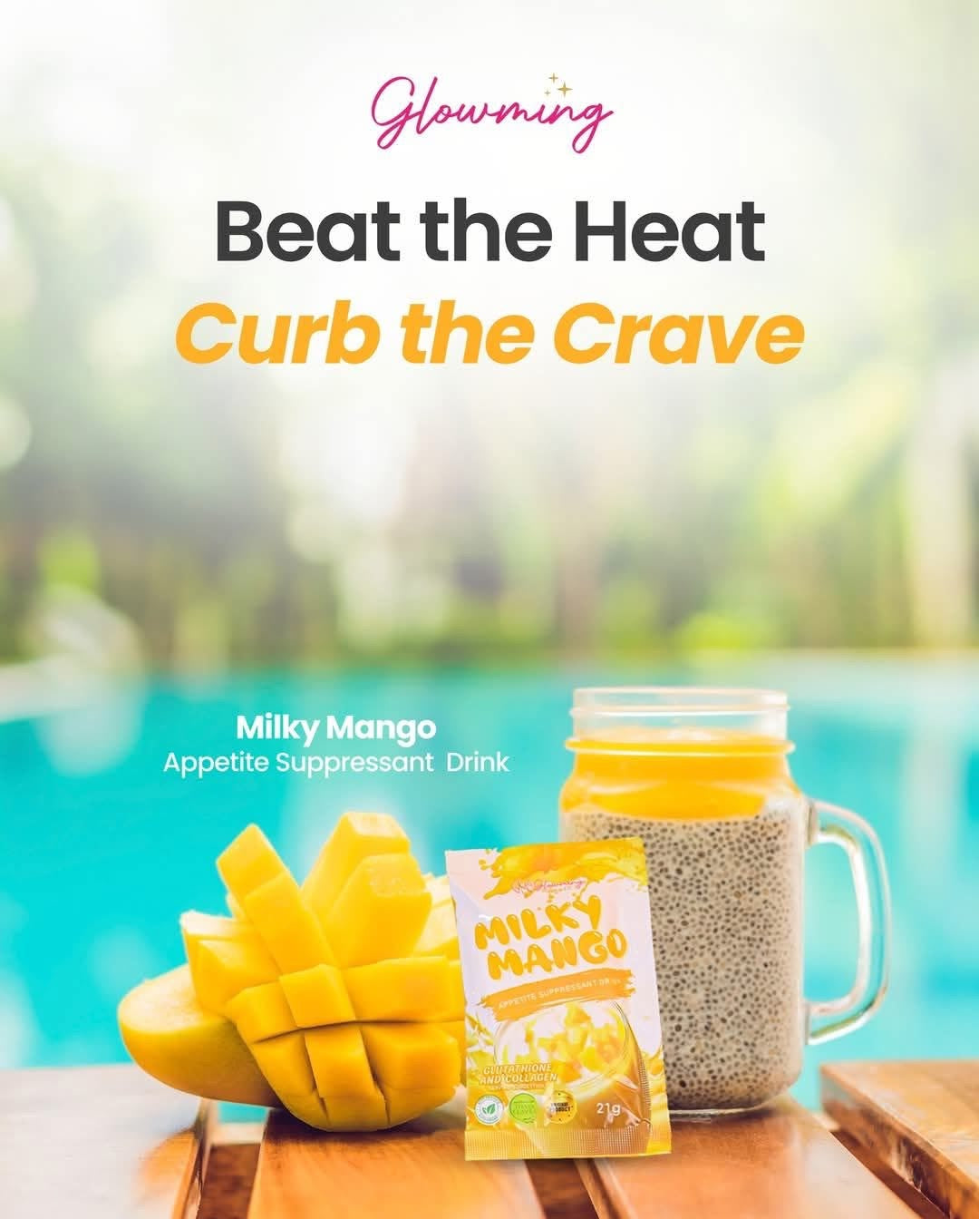 Cris Cosmetics Mango Collagen & Glutathione Drink - Delicious Nutritional Boost for Healthy Skin