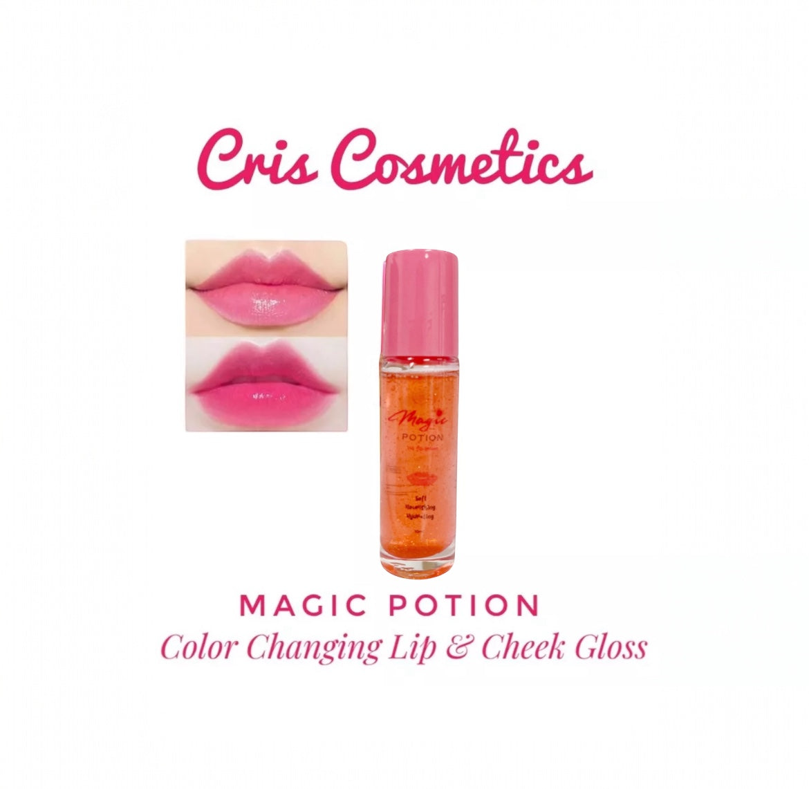 Cris Cosmetics MAGIC POTION Color Changing Lip Gloss, 10ml