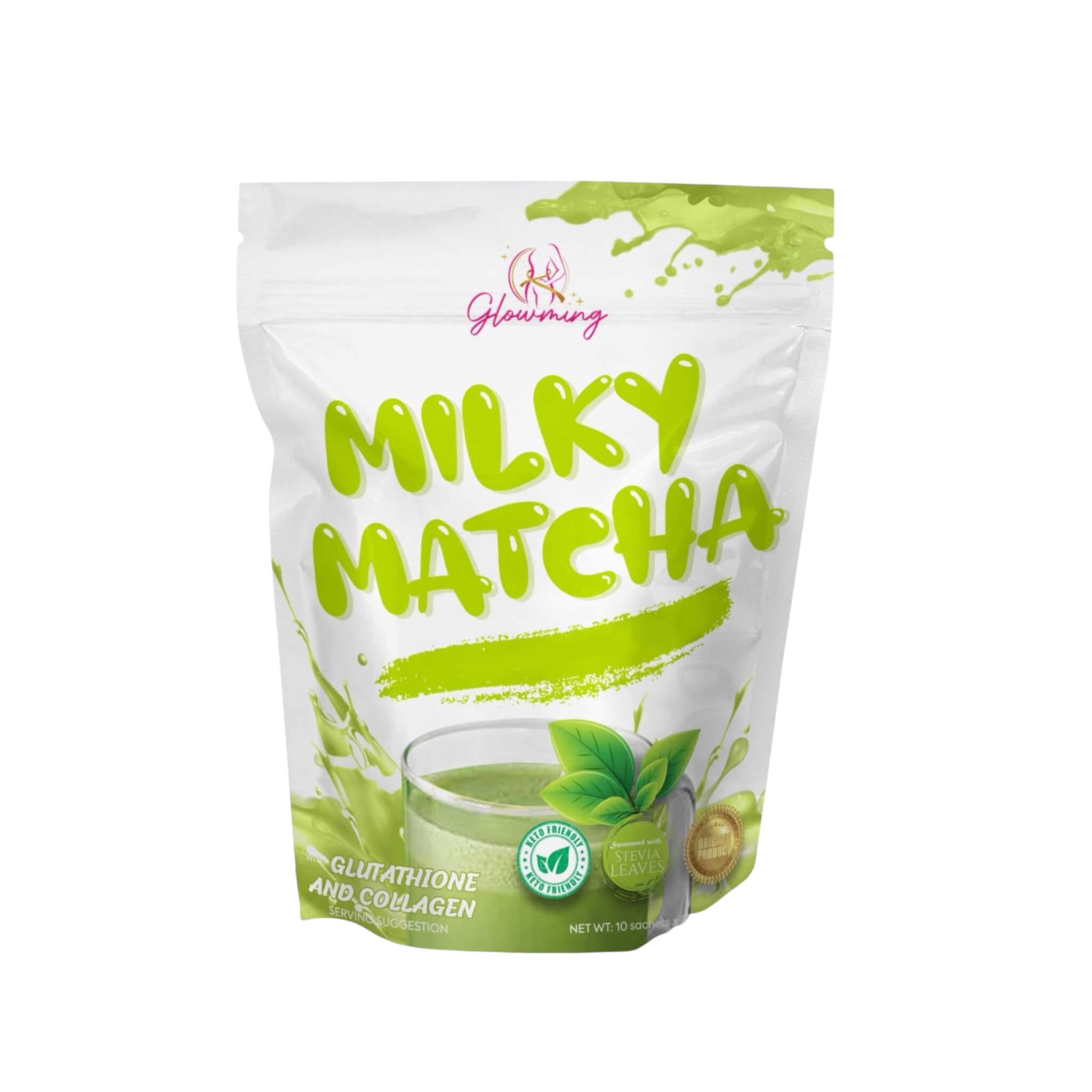 Cris Cosmetics Milky Matcha Glutathione and Collagen Drink 10 sachets box