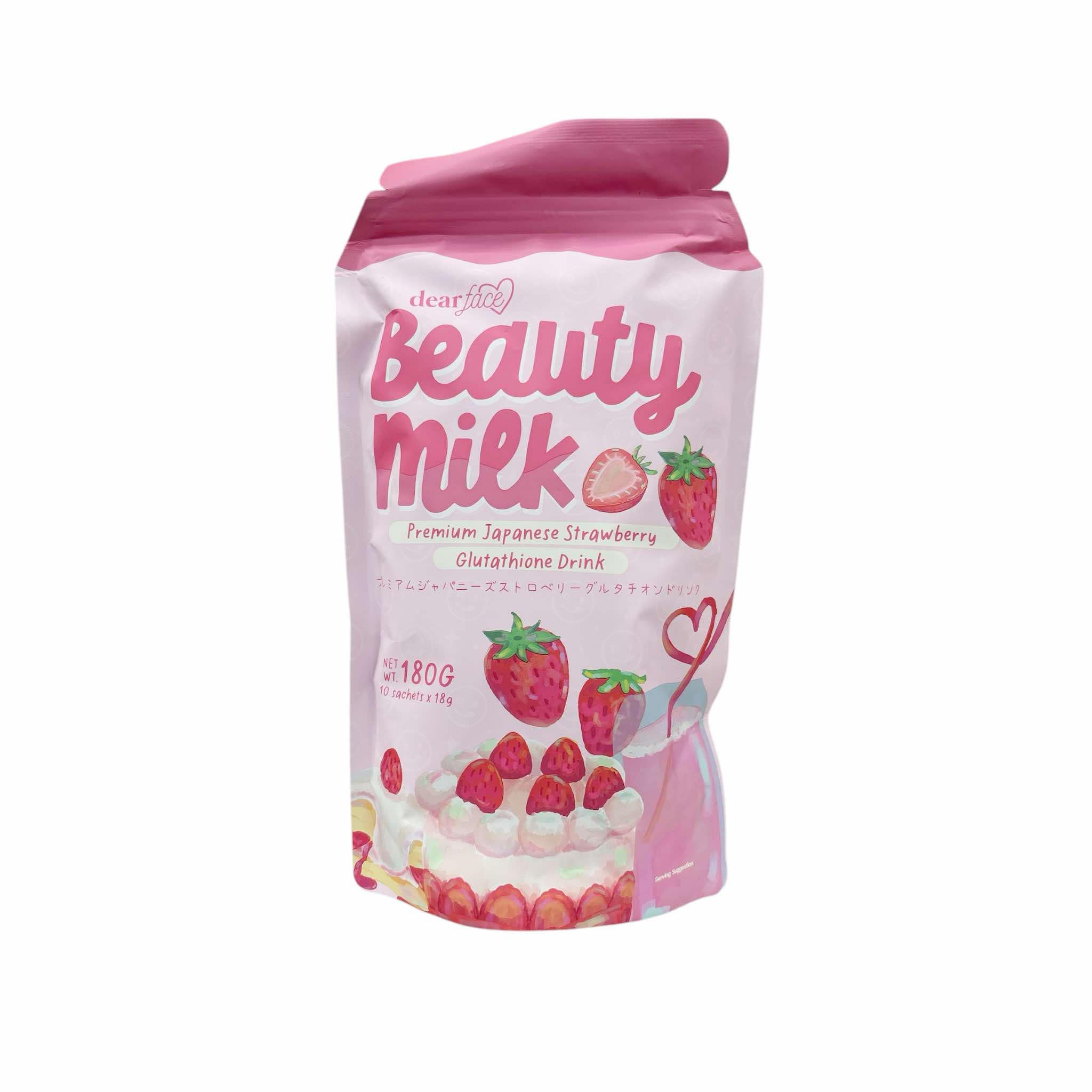 premium japanese strawberry glutathione drink Dear Face Beauty Milk Premium Japanese Glutathione Drink Strawberry Drink, Sachets, 10 Sachets premium japanese strawberry glutathione drink Dear Face Beauty Milk Premium Japanese Glutathione Drink Strawberry Drink, Sachets, 10 Sachets