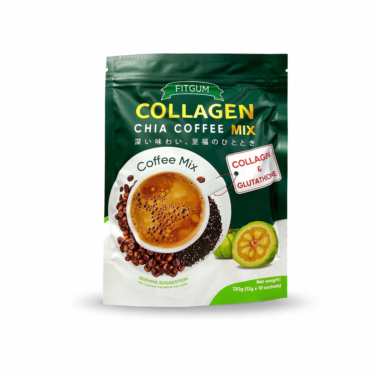 FIT GUM 20X Collagen Chia Coffee - 11 in 1 Coffee Mix (10 Sachets x 12g) FIT GUM 20X Collagen Chia Coffee - 11 in 1 Coffee Mix (10 Sachets x 12g)