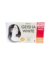 Geisha White Scar and Blemish Intense Skin Cleansing Bar - 3x65g | Kojic Acid, Collagen, Niacinamide & Papaya Extract | Detoxifying & Exfoliating for Clearer, Healthier Skin