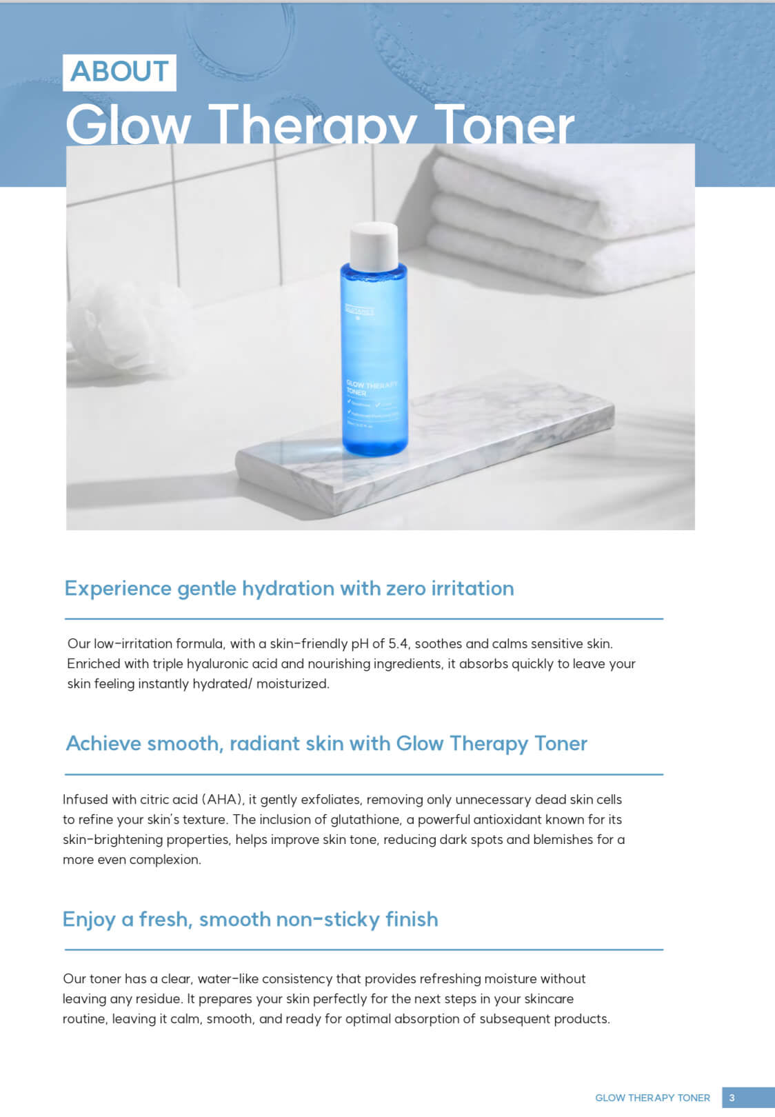 Hydrating and soothing Glutanex Glow Therapy Facial Toner, 100ml bottle