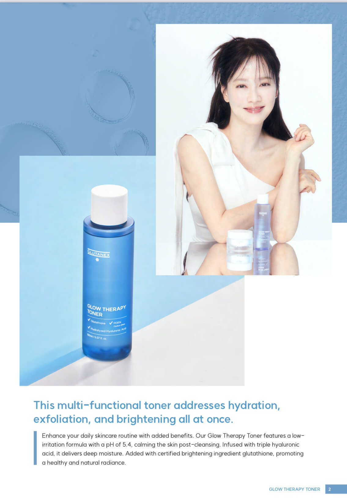 Glutanex Glow Toner with gentle formula for a refreshed skin feel