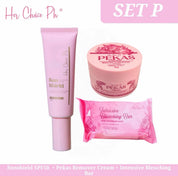 Her Choice PH Set P Intensive Soap, PEKAS Cream and Sun Shield SPF50 daily routine skincare kit