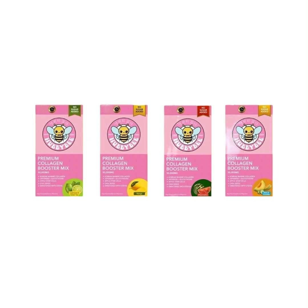 Hubby Bee Premium Collagen Booster Mix with 50,000mg Korean Hydrolyzed Marine Collagen, Japanese L-Glutathione and Apple Stem Cells