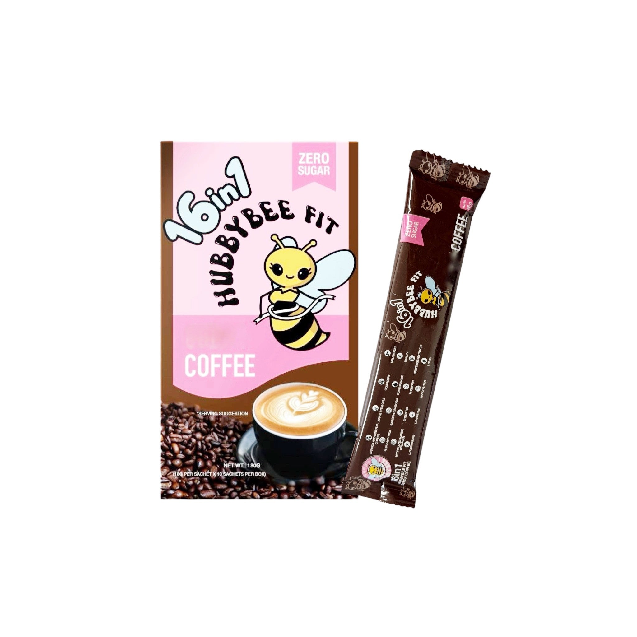Hubbybee Fit 16 in 1 Coffee - 18g x 10 Sachets | Premium Coffee Blend