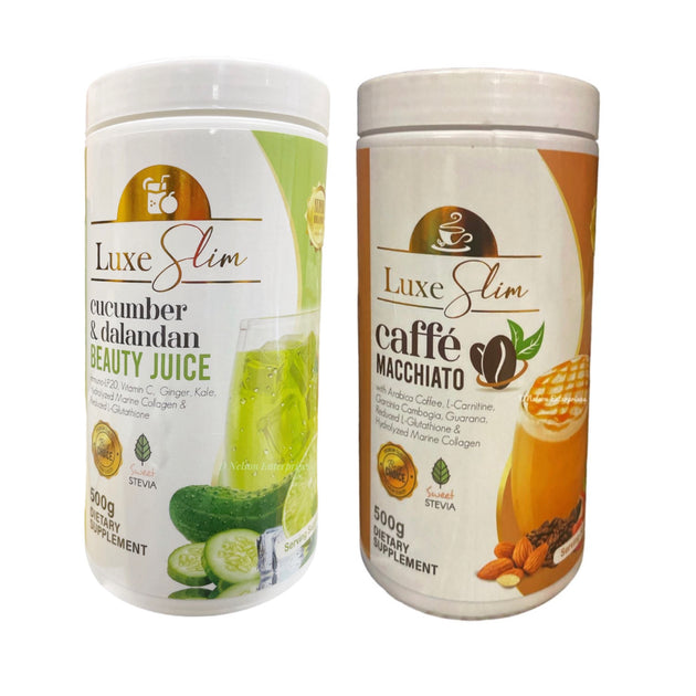 2 Jars Luxe Slim Half Kilo Canister Cucumber Dalandan Beauty Juice & C