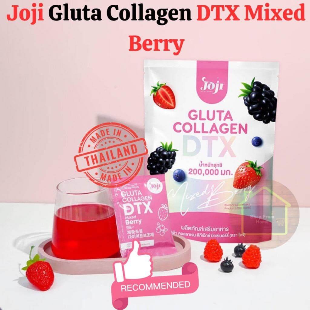 Joji Gluta Collagen DTX Plus Mixed Berry Drink Mix 10 Sachets refreshing mixed berry taste