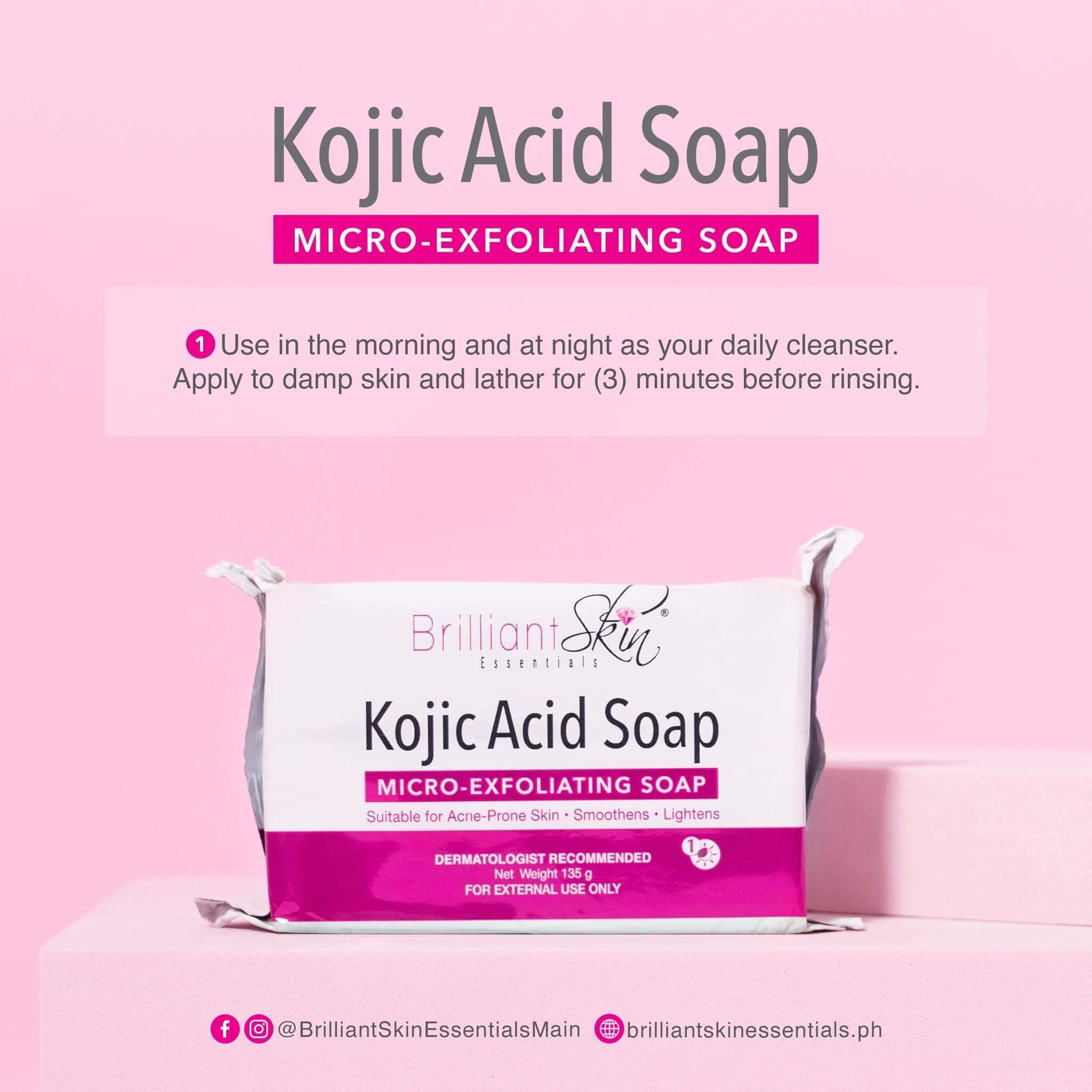 How to use Brilliant Skin Essentials Micro-Exfoliating Kojic Soap