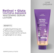 Luxe Organix Retinol + Gluta Serum Lotion & Retinol Cloud Soap perfect for full-body care