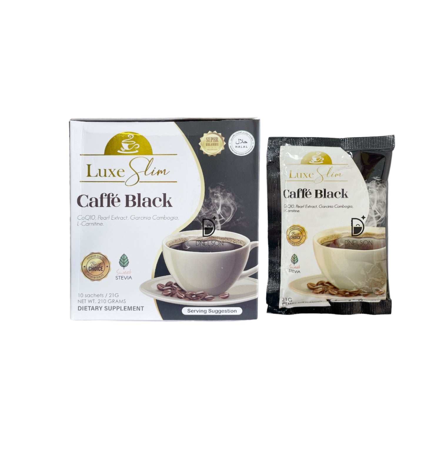 Luxe Slim Caffe Black, 10 Sachets D Nelson Enterprises Luxe Slim Caffe Black, 10 Sachets D Nelson Enterprises