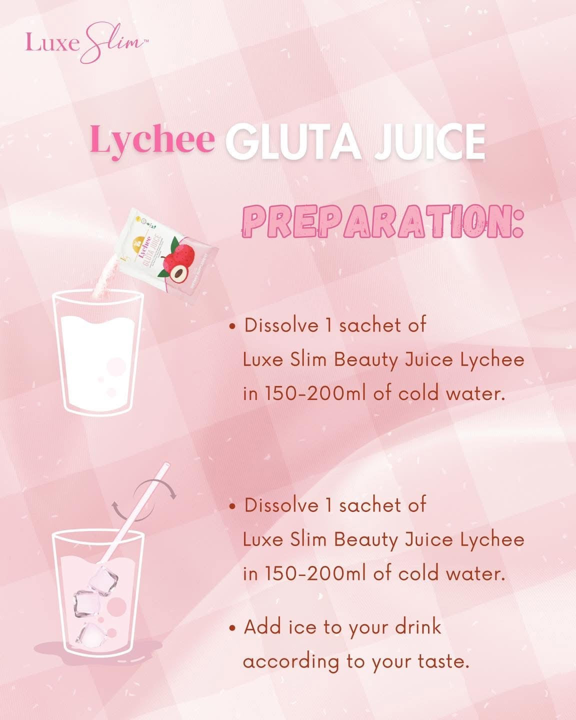 Luxe Slim Lychee Gluta Juice 21g x 8 Sachets