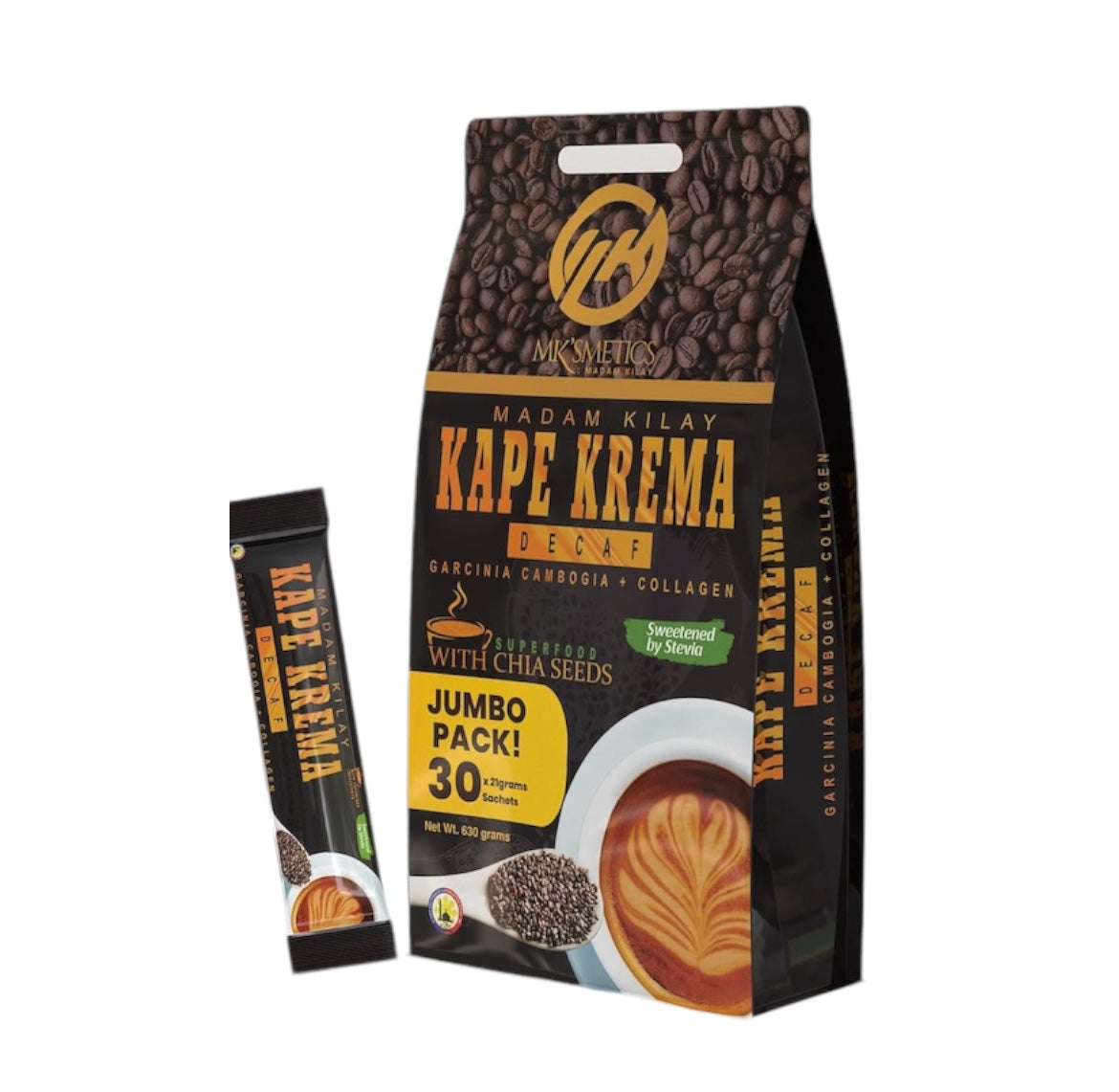 Madam Kilay JUMBO KAPE KREMA Decaf Coffee (30 Sachets) – D