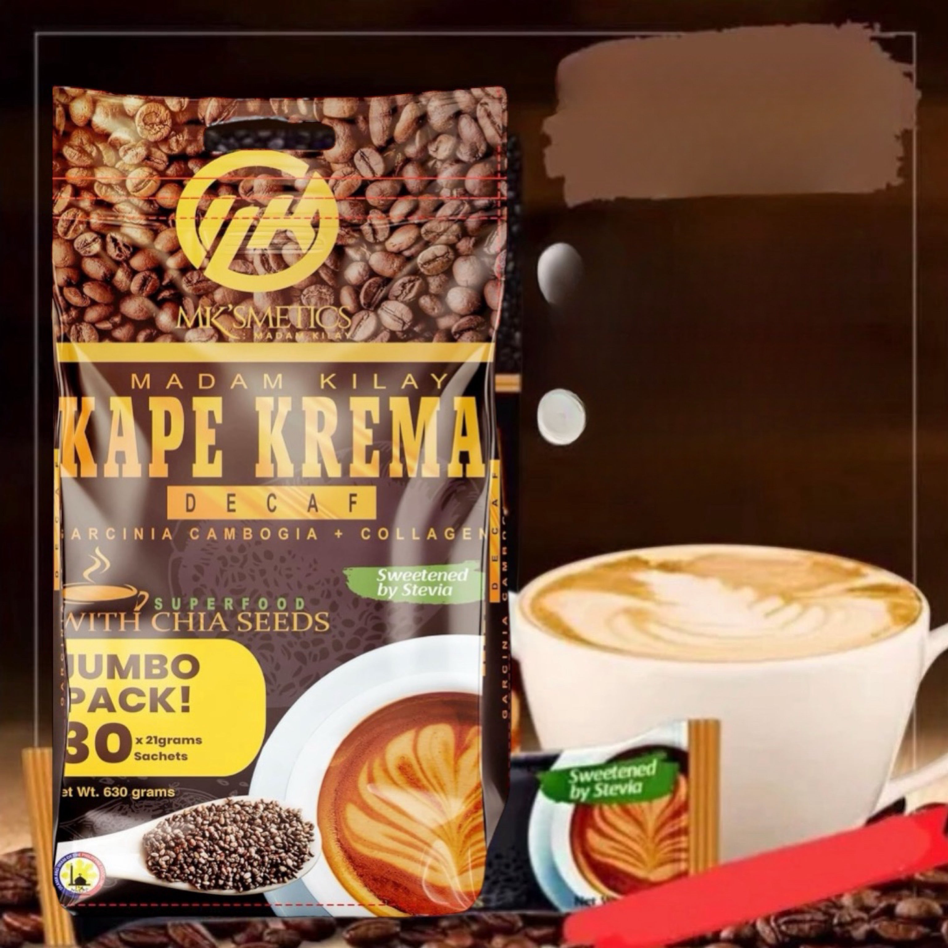 Madam Kilay JUMBO KAPE KREMA Decaf Coffee (30 Sachets)