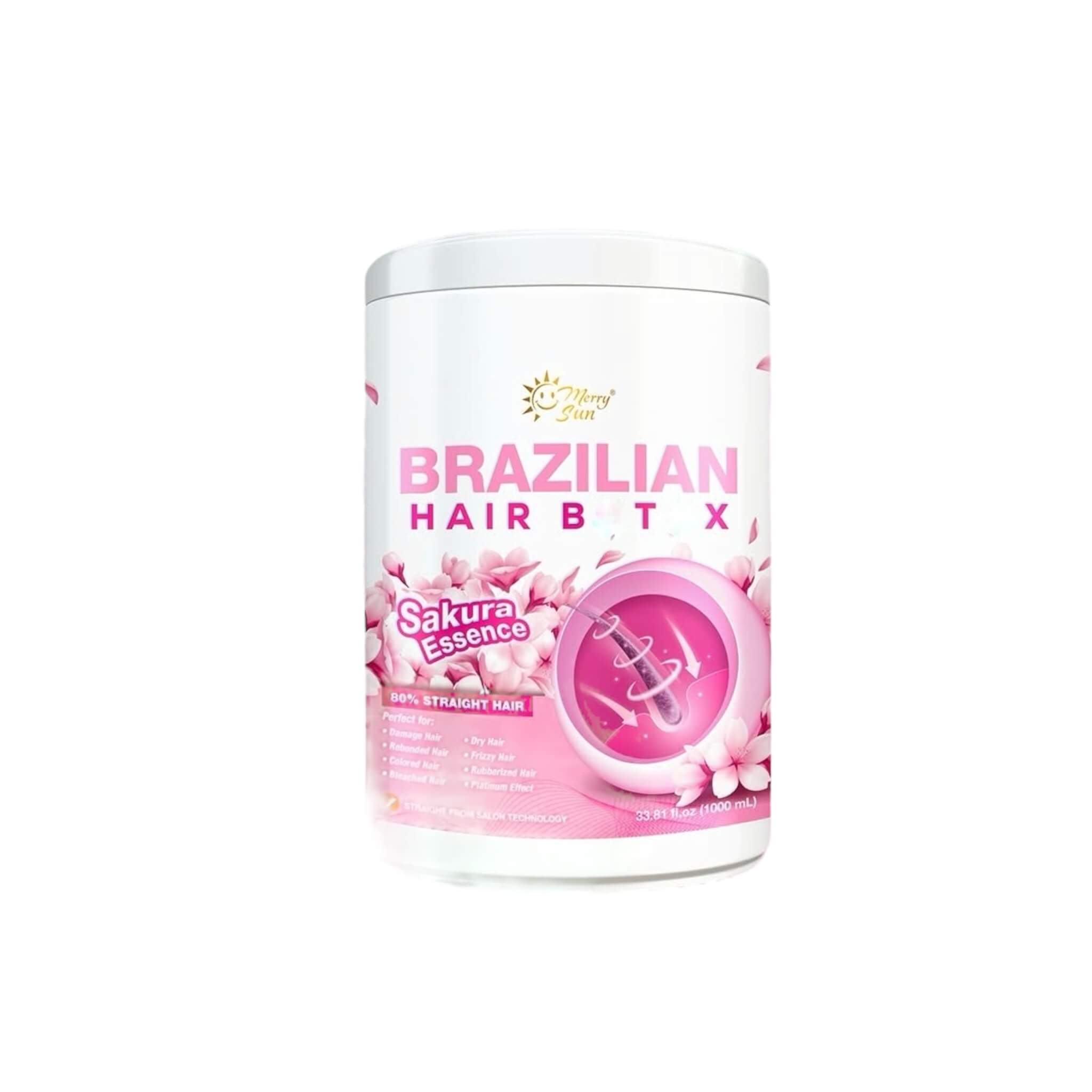 Merry Sun Brazilian Hair BTX Sakura Essence 1000ml salon treatment for smooth hair