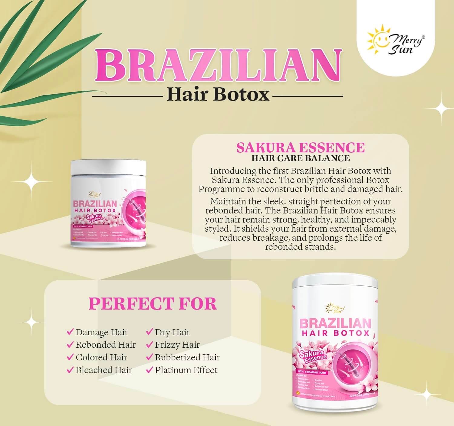Merry Sun Brazilian Hair BTX nourishing treatment for dry and damaged hair