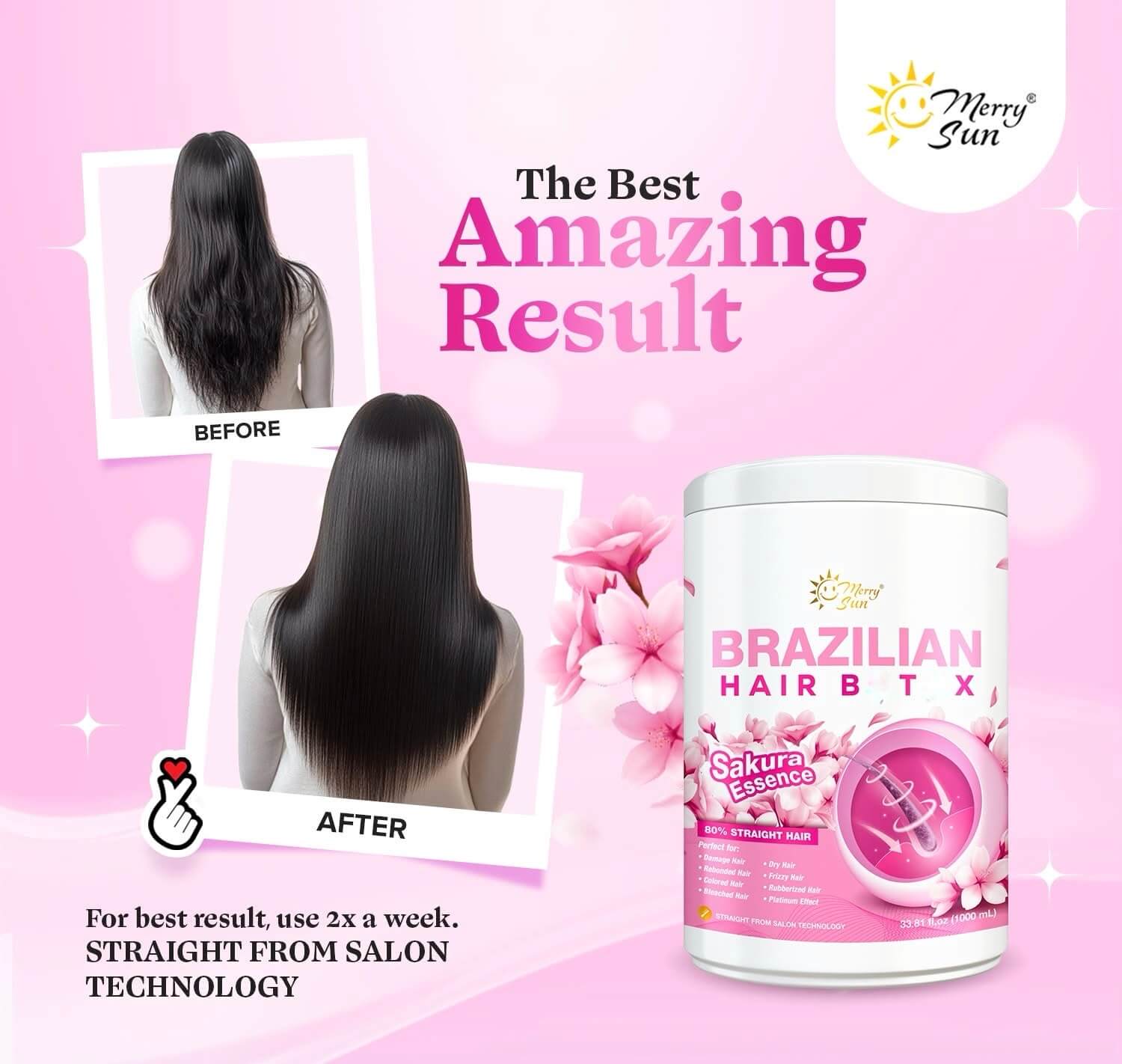 Merry Sun Brazilian Hair BTX salon quality smoothing treatment for hair care