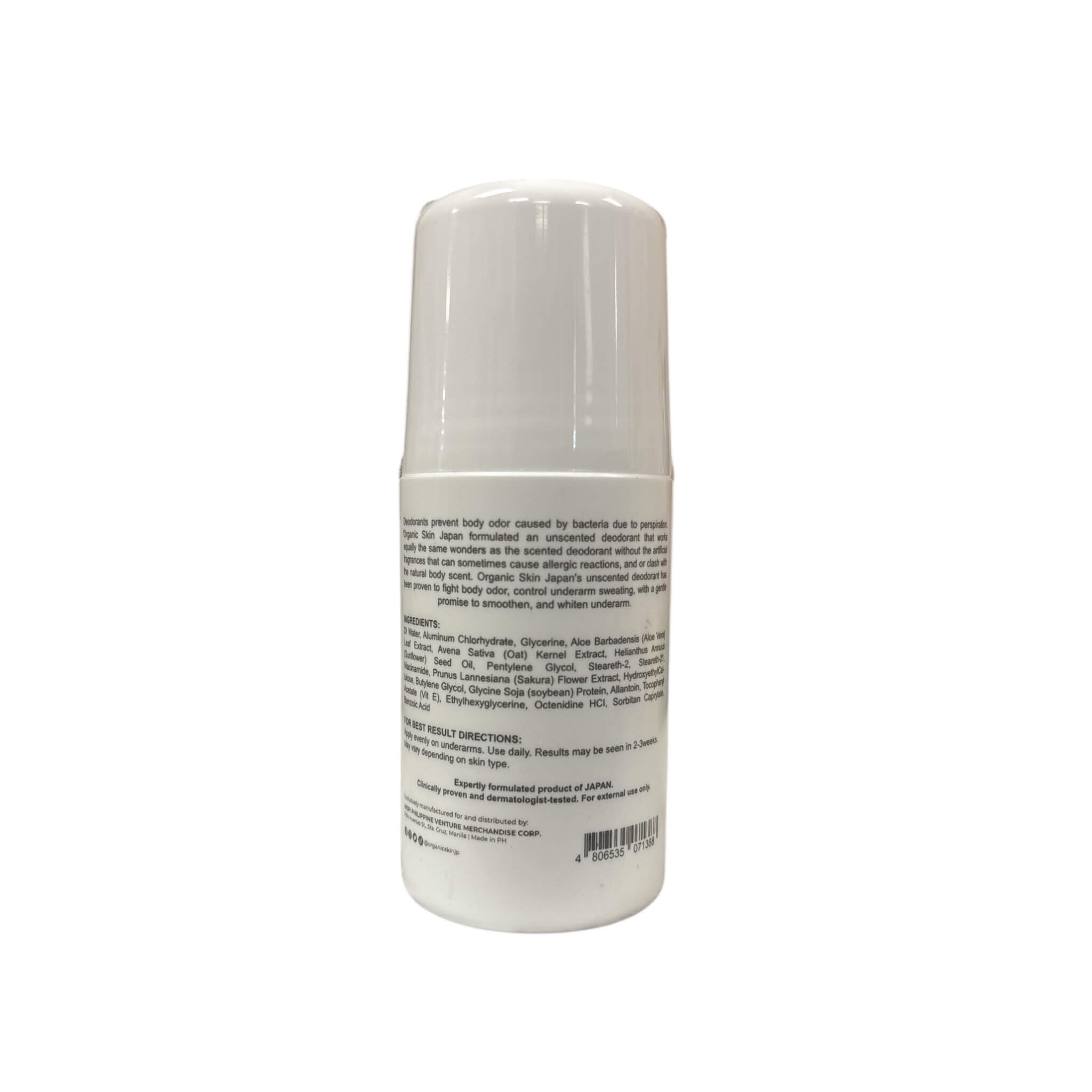 Organic Skin Japan Deodorant for Sensitive Skin Aloe Vera with natural scent