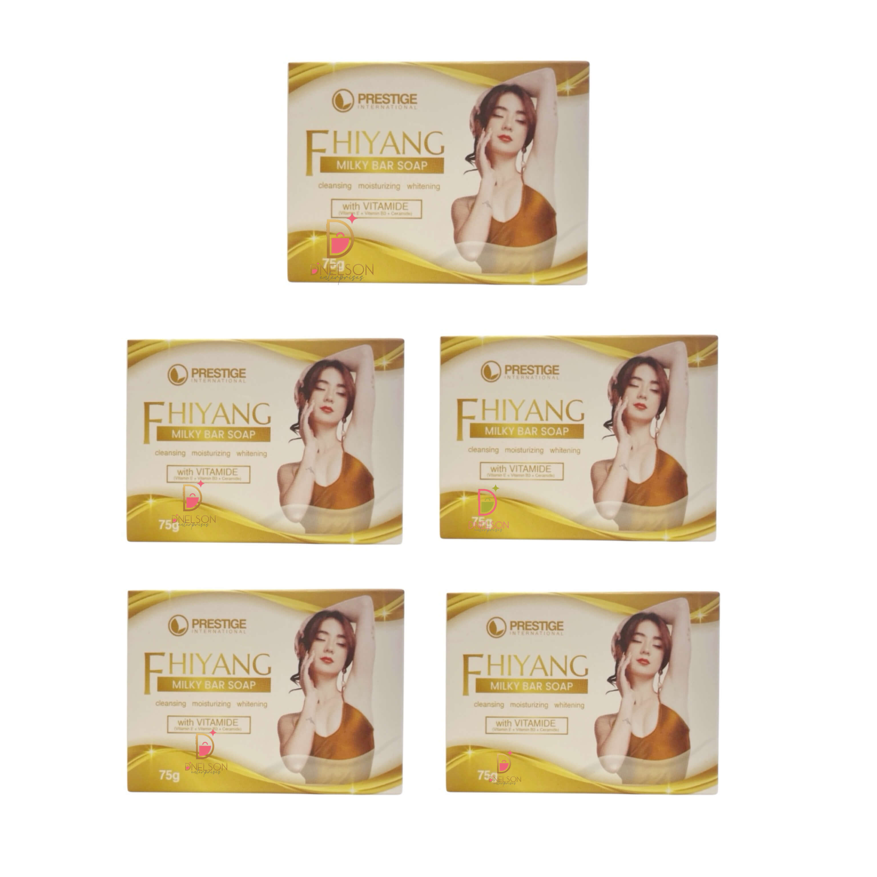 5 bars of FHIYANG Milky Bar Soap 75g for gentle and natural daily cleansing