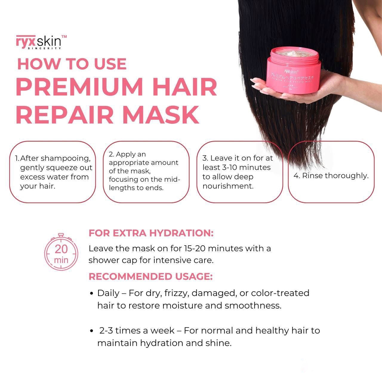 Ryxskin Premium Hair Repair Mask 180g Japan Made
