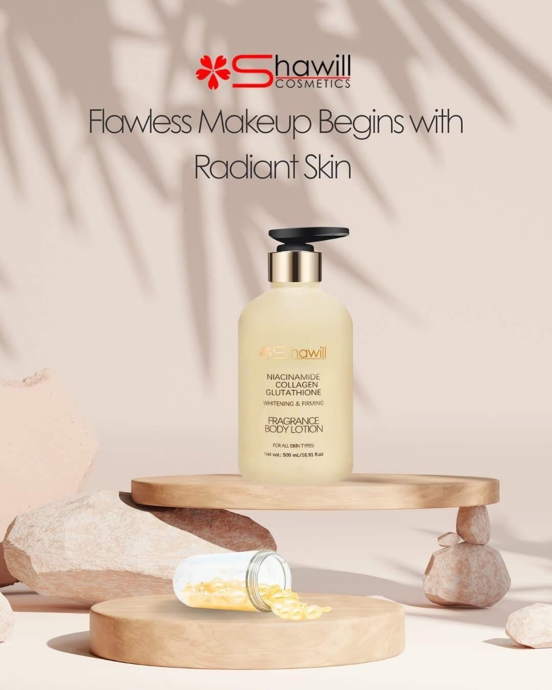 Shawill Niacinamide Collagen Glutathione Body Lotion 500ml smooth skin texture lotion