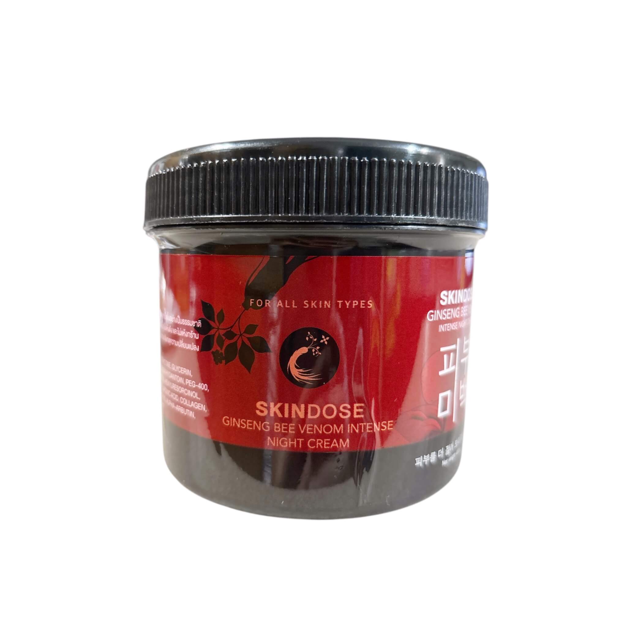 SKINDOSE Ginseng Bee Venom Intense Night Cream rich hydrating formula for smooth skin
