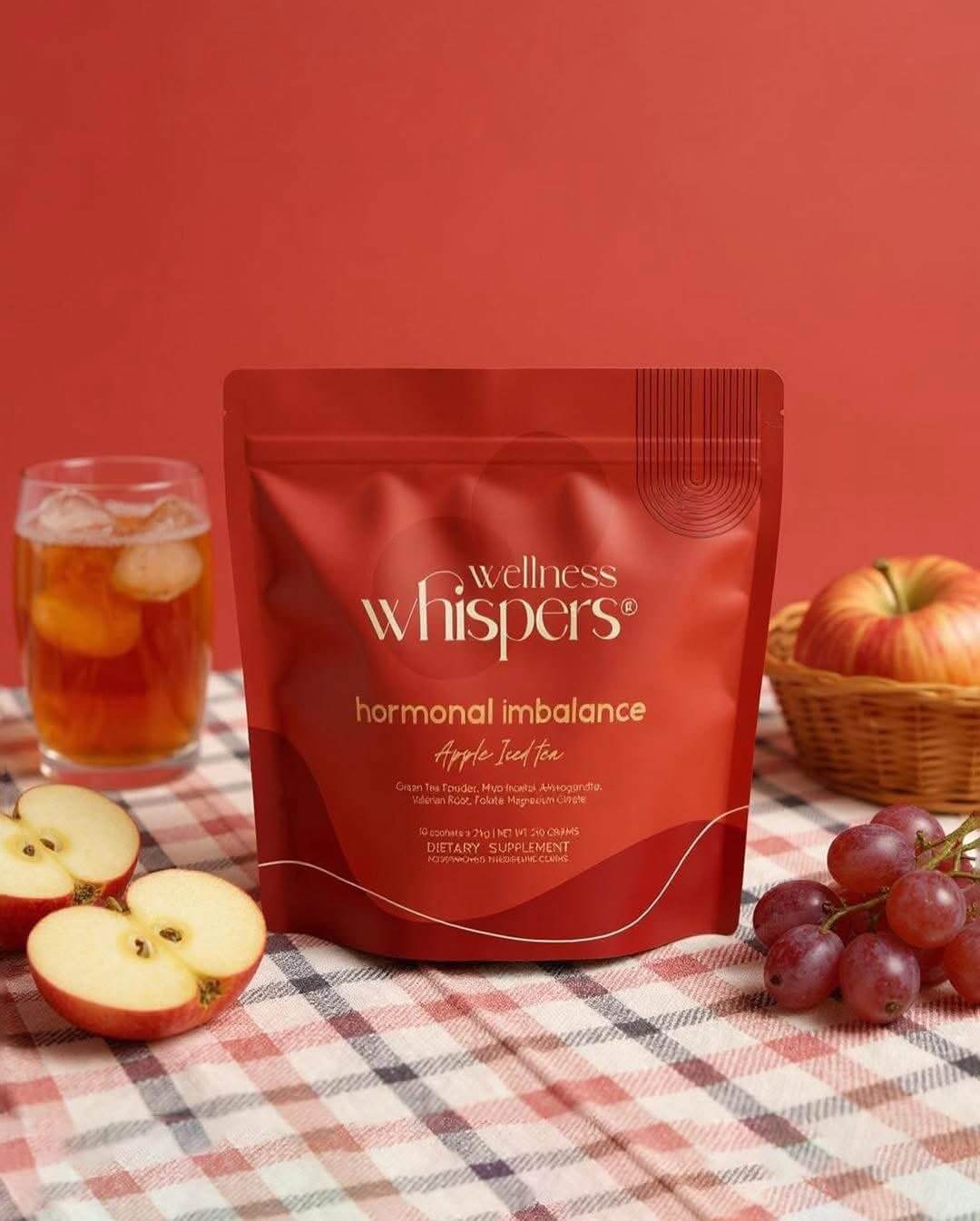 Wellness Whispers Apple Iced Tea powdered drink with fruity apple flavor