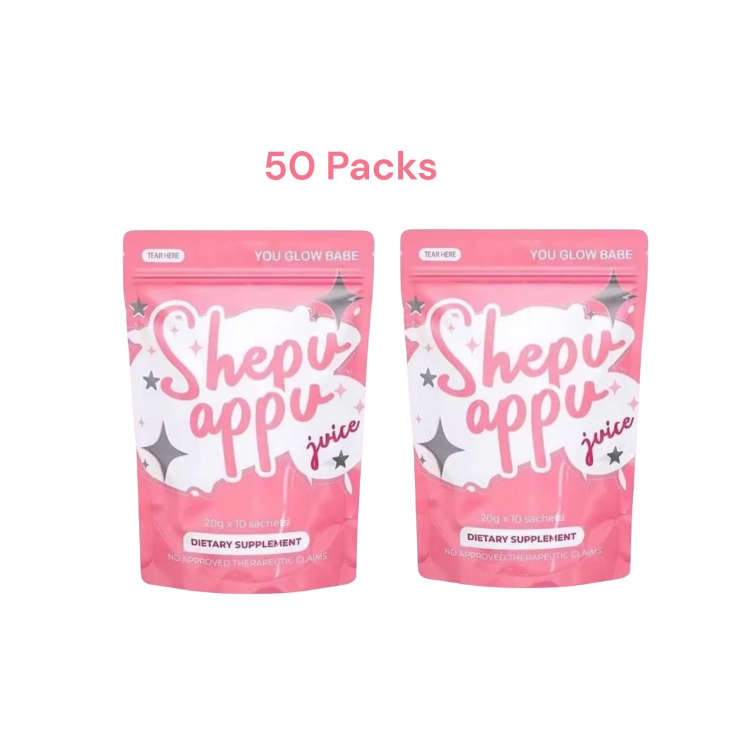 50 Packs of You Glow Babe SHAPE UP Juice SHEPU APPU in vibrant packaging